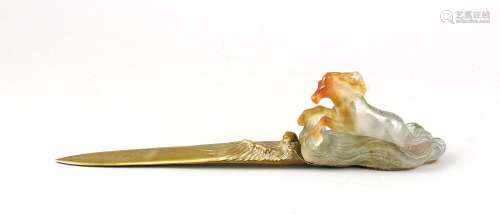 Letter opener, France, 2nd half of the 20th century, Daum, Nancy, Pâte de v