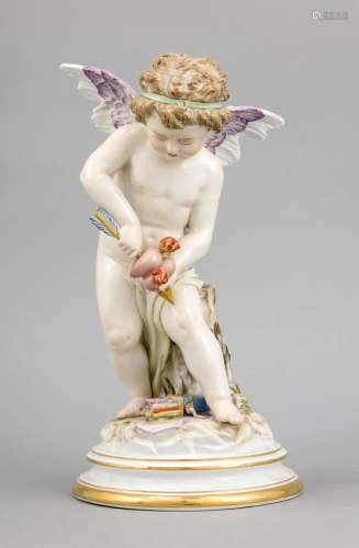 Large figure, Meissen, Knauf sword mark about 1880, 1st quality, cupid with