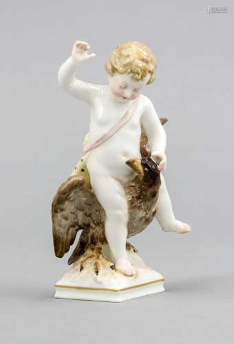 Small figure, KPM Berlin, around 1920, red painter's mark, Ganymede: Putto