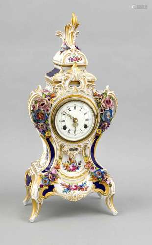 Mantelpiece clock, Sandizell, Bavaria, mark 1951-60, Rococo form after Dres