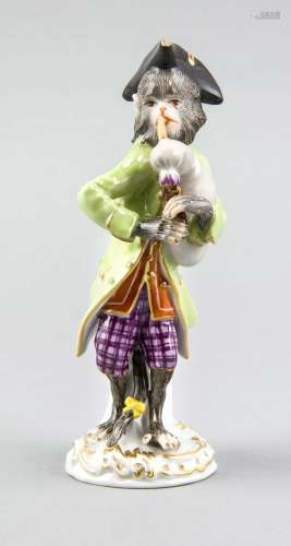Bagpiper from the monkey band, Meissen, stamp after 1950, 1st choice, desig