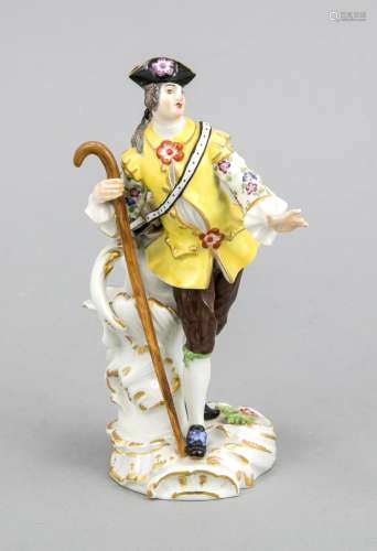 Large figure, Meissen, 20th cent., 1st quality, nobleman with walking stick