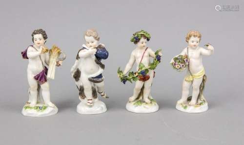 Four seasons, Meissen, brand 1850-1924, 1st choice, Four putti as allegorie
