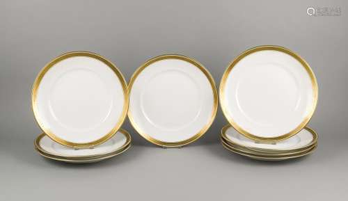 Eight Large Dinner Plates, Royal Copenhagen, Denmark, around 1950, model no