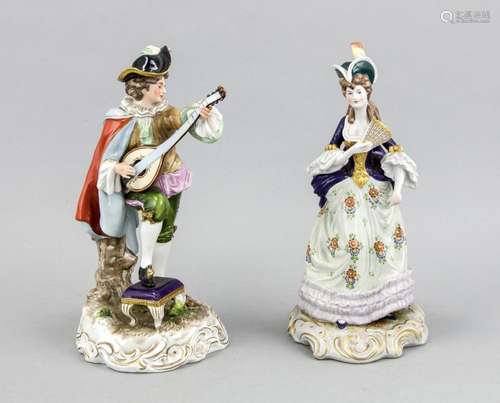 Elegant couple, Scheibe-Alsbach, Thuringia, 20th century, elegant lady with