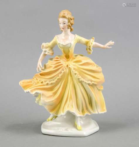Dancer, Ens, mark 1900-1910, Rudolstadt , girl in yellow dress, H. 24 cm