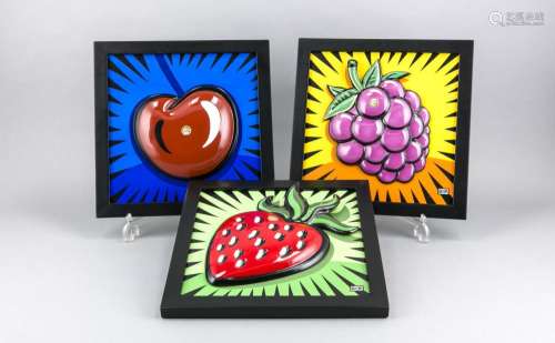 Three Pop Art wall plates, Goebel, Artis Orbis, 21st Century, Designed by B