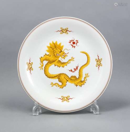 Large wall plate, Meissen, mark after 1934, 2nd quality, around 1979, flat