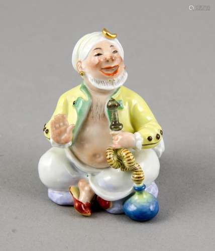 Sitting Turk with shisha, Meissen, after 1970, 1st quality, model Paul Sche