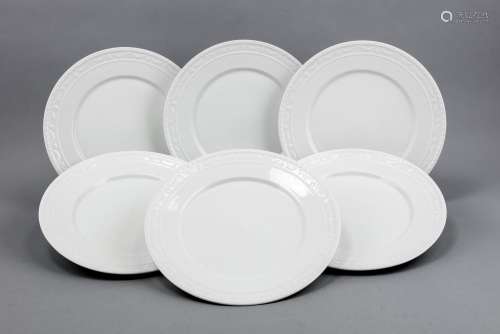 Six gourmet plates, KPM Berlin, marks 1962-1992, 1st quality, from the Serv