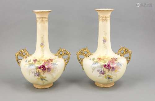 A pair of Art Nouveau vases, Franz Anton Mehlem, Royal Bonn, end of the 19t
