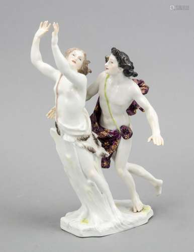 Large figurines group, Meissen, Knaufschwerter about 1880, 1st quality, pre