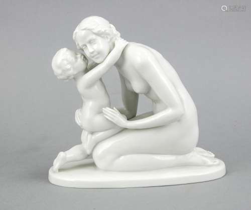 Mother and Child, Rosenthal, Selb, c. 1940, signed K. Lysek, model no. 757,