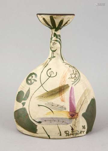 Vase, Gilbert Portanier (*1926) für Rosenthal, Keramik, roter Scherben, gla