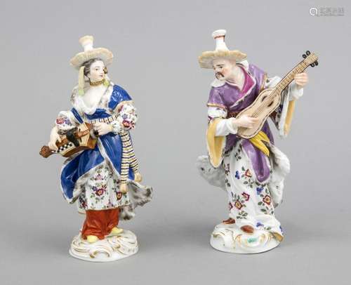 2 figures, Meissen, pommel swords around 1910, 1st choice, design: Kändler,