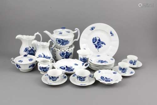 Tea set for 6 persons, 30 pcs., Royal Copenhagen, Denmark, after 1950s, pol