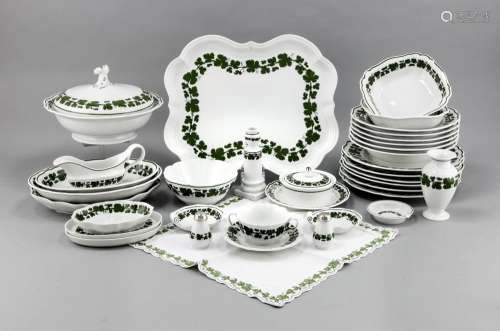 Festive dining service for 6 people, 53-pieces, Meissen, stamps after 1950,