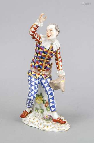 Harlequin with hat, Meissen, mark after 1934, 1st quality, design Johann Jo