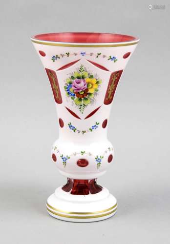 Vase, 2nd half of the 20th century, round base, short shank, conical body,
