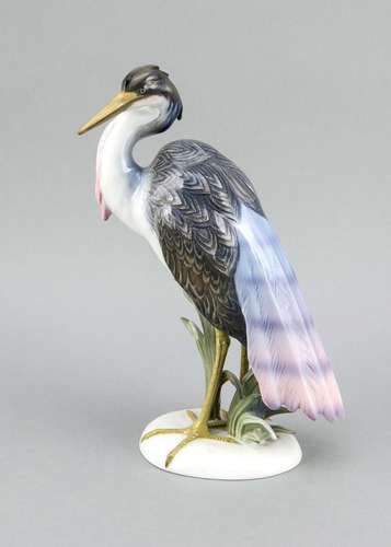 Standing Egret, Rosenthal, Selb, stamp after 1957, designed by Max Daniel H