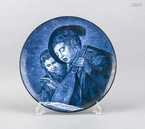 Large wall plate, Porceleyne de Fles, Delft, ceramic, underglaze blue decor