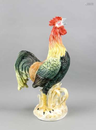 Great Cock, ENS, Volkstedt, 20th century, Thuringia, polychrome glaze, h. 6