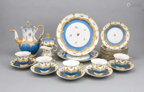 Coffee-plum service for 11 persons, 38 pcs., Meissen, stamp after 1934, 1st