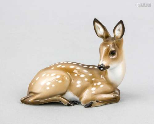Lying deer, Rosenthal, mark for Selb-Plössberg 1953-56, design Theodor Kärn