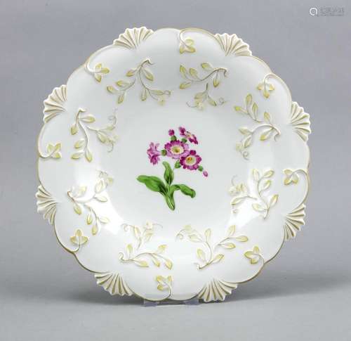 Plate, Meissen, stamp after 1934, 2nd quality, in the mirror polychrome flo