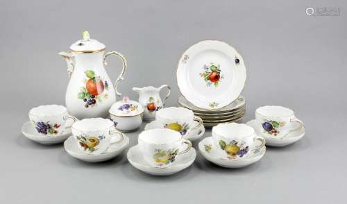 Coffee service for 6 persons, 21 pcs., Meissen, after 1950, 1st quality, fo