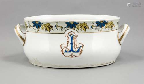 Large wash bowl, Holland ?, late 19th century, surrounding frieze with poly