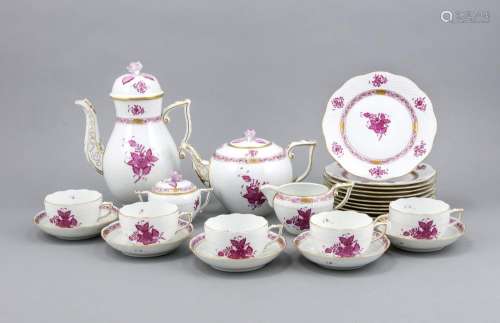 Tea service for 10 persons, 34 pcs., Herend, mark after 1967, Ozier shape,