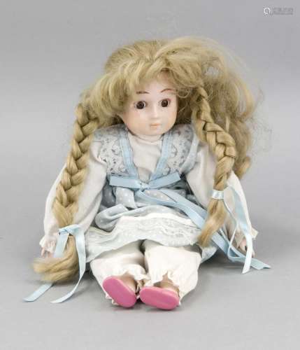 Porcelain head doll, H. 30 cm