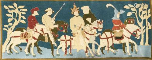 Tapestry King Arthur, Tetex Munich, 1930s, inscr. ''Design King, Marc'', 64