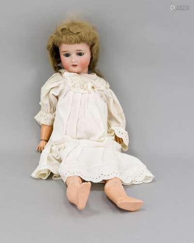 Porcelain head doll, bez. ''PB (in a star), SH 1909, 5, Germany'', H. 60 cm