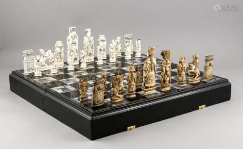 Large chess set, China, 20th century, complete set of figures, playing fiel