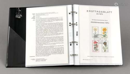 Konvolut von 70 Ersttagsblättern, Bundesrepublik ab 1976, im Album 23 x 20