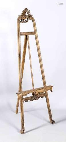 Easel, Historicism, 19th C., light wood, rococo-like, carved ornaments, vol