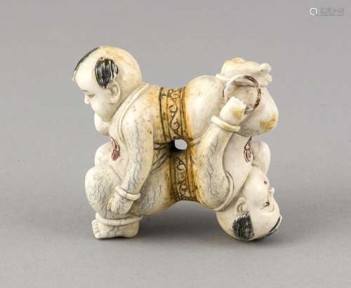 Reversible Figure, China, 20th C., carving of the legs, partially colored,