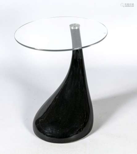 Modern side table, 2nd half of the 20th century, black lacquered plastic fo