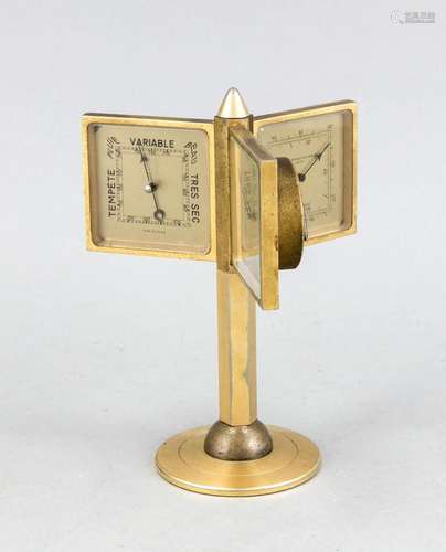 Bürohelfer mit Uhr, Barometer und Thermometer, 1. H. 20. Jh., runder Fuß, h