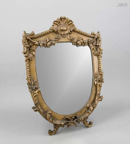 A 19th-century Historism mirror, facetted mirror glass, the stucco frame br