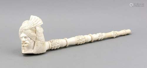 Große Meerschaumpfeife, 20. Jh., Kopf in Gestalt eines Orientalenkopfes mit