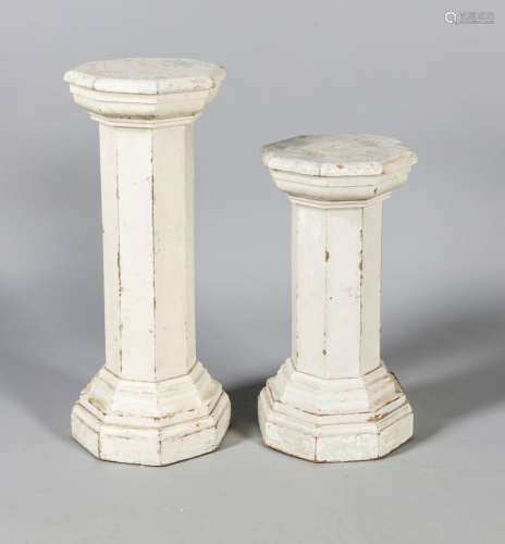 Two Flower Columns, 1st half of the 20th century, wood with a white frame,