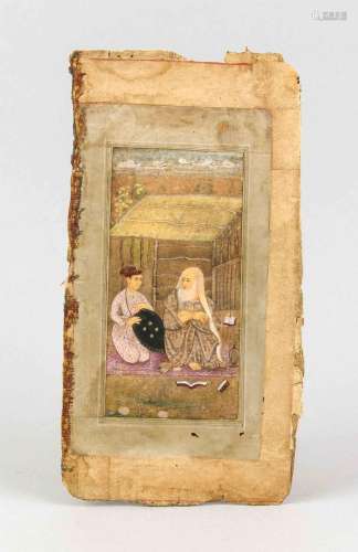 Mughal School, India, around 1800, fine miniature painting, polychrome part