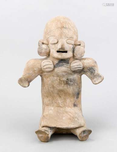 Präkolumbianische Figur, wohl Ecuador, Bahia-Kultur, gebrannter Ton, stark