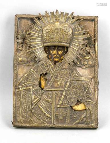 Icon with Silberoklad, Russia, 19th century, 22 x 30 cm