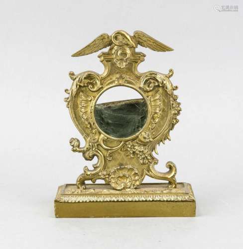 A late 19th-century bronze pocketwatch stand, eagle crest, h. 16,5 cm