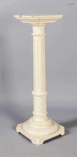 Flower Column, 1st half of the 20th century, cream-white lacquered wooden b