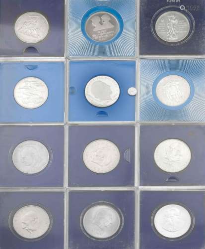 12 Gedenkmünzen DDR, 6 Stück 10 Mark 1972-1986, 6 Stück 20 Mark 1971-1974,